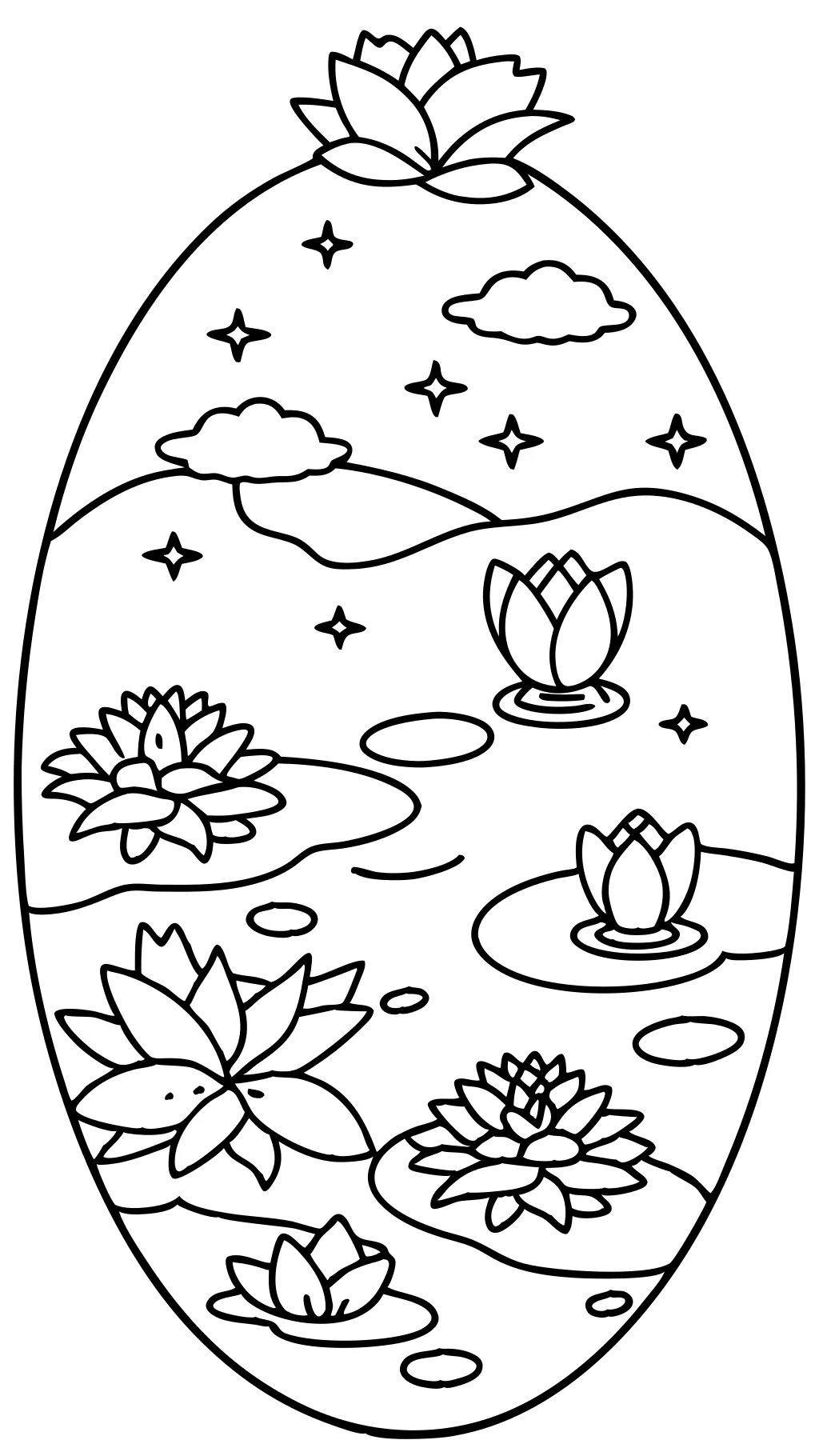 coloring pages of lily pads